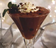 Chocolate chunk Mousse in Champagne glass