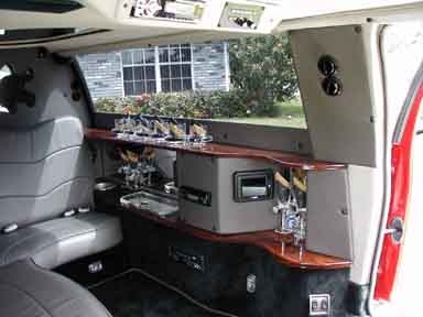 The interior of a luxury Limo